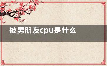 被男朋友cpu是什么意思 cpu是什么意思网络用语(我被cpu了)